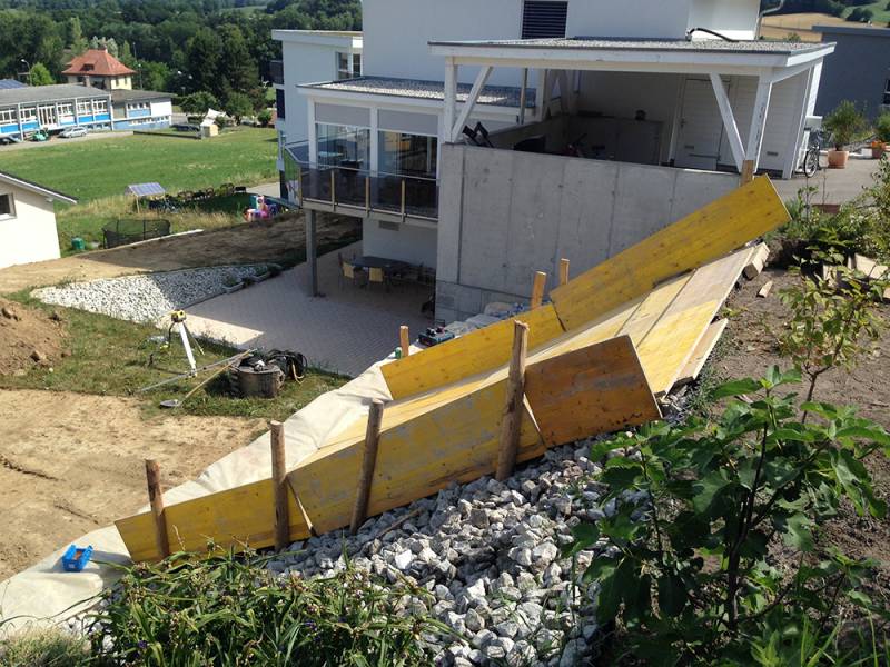 aménagement d'une rampe pour matériaux