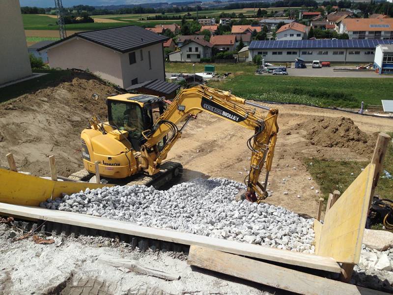 apport de matériaux de drainage
