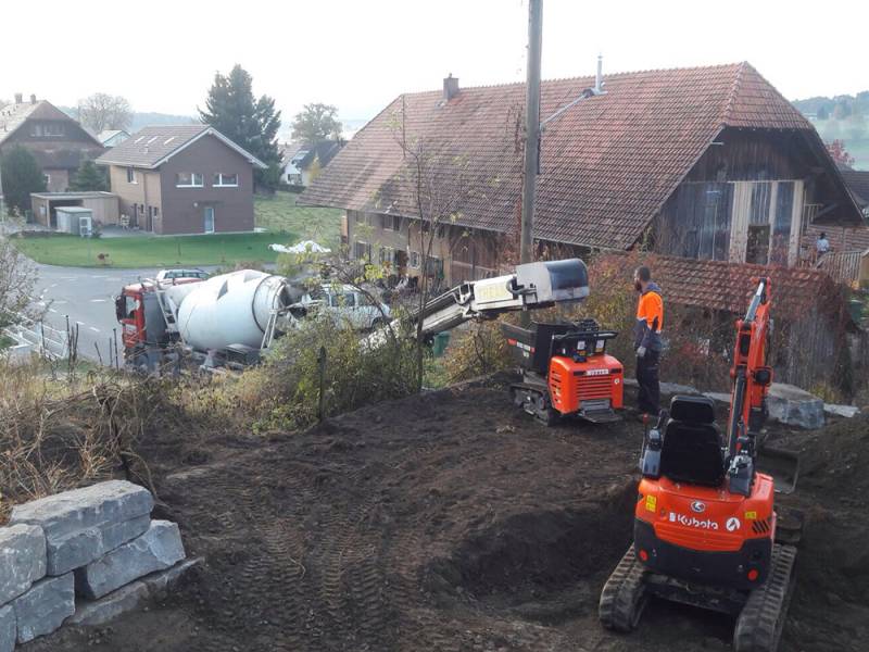 apport de matériaux de drainage