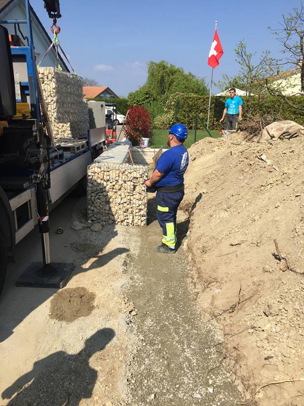 livraison des gabion pré-remplis
